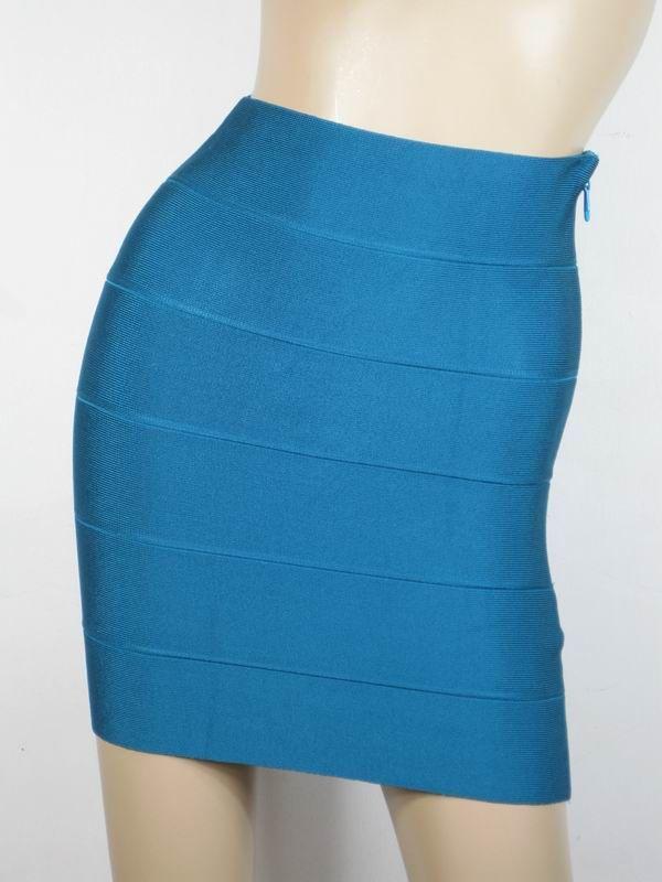 Herve Leger Mini Skirt Blue